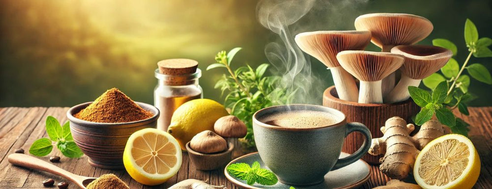 decaf mushroom morning magic coffee for digestion and gut health