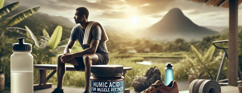 humic acid for muscle recovery and a man doing his gym routine