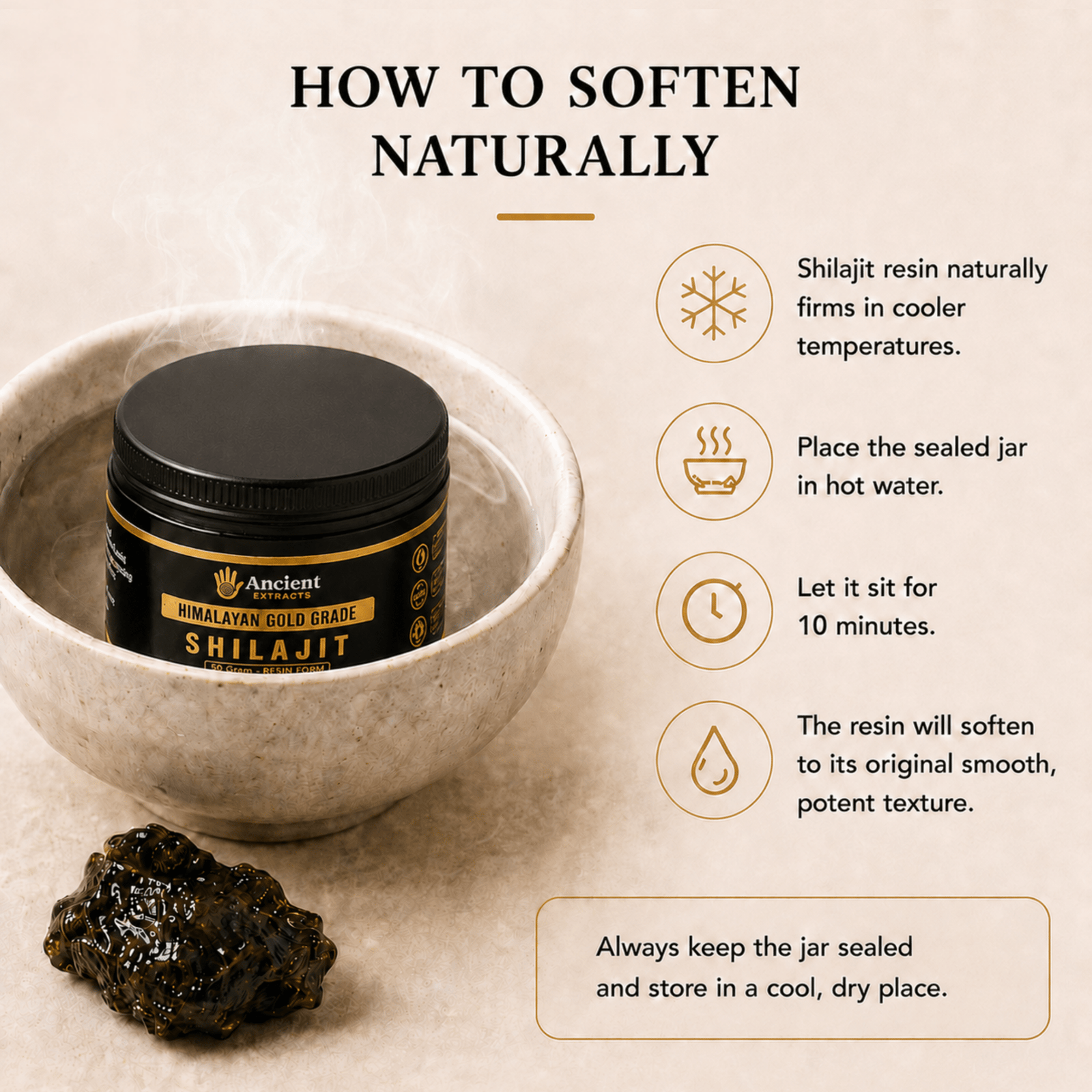 Shilajit Resin - Himalayan Gold Grade (Copy) - Nutrition support - Ancient Extracts