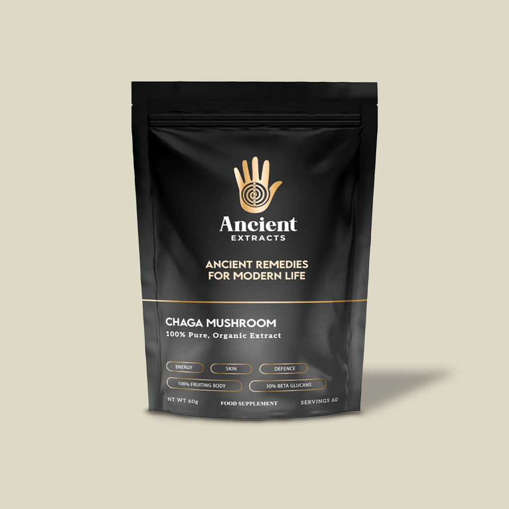 Chaga Mushroom Extract Powder - 30% Beta - glucan (60g) - Mushroom Extract - Ancient Extracts