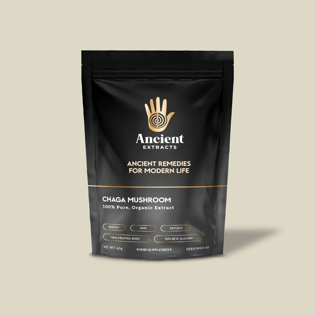 Chaga Mushroom Extract Powder - 30% Beta - glucan (60g) - Mushroom Extract - Ancient Extracts