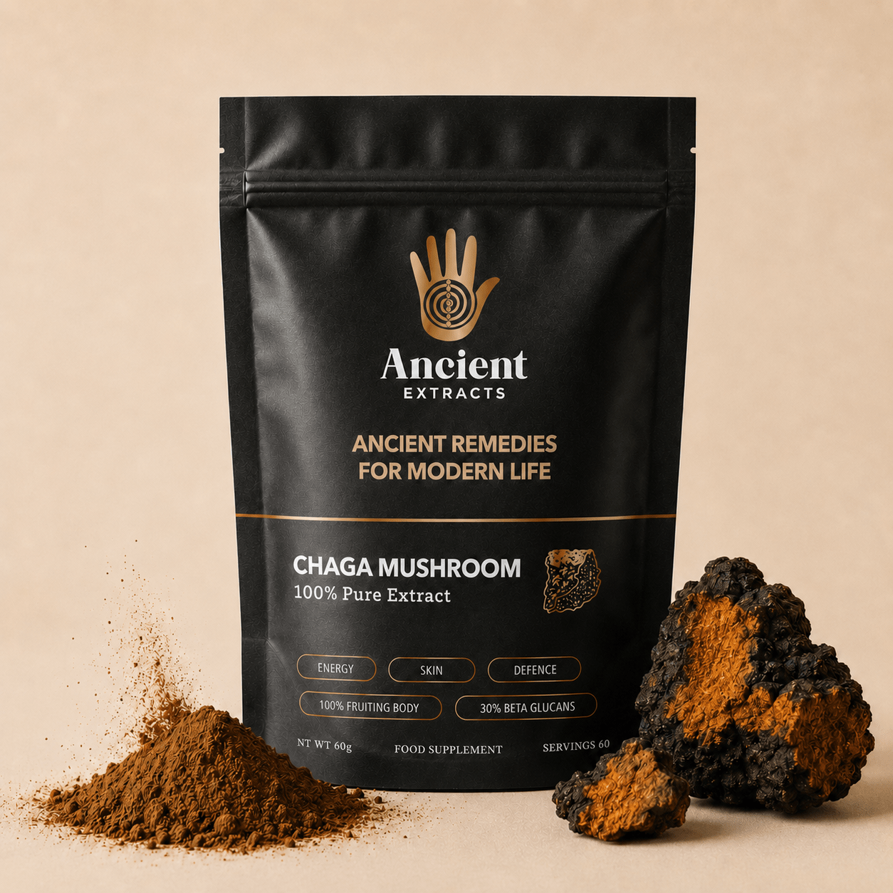 Chaga Mushroom Extract Powder - Mushroom Extract - Ancient Extracts