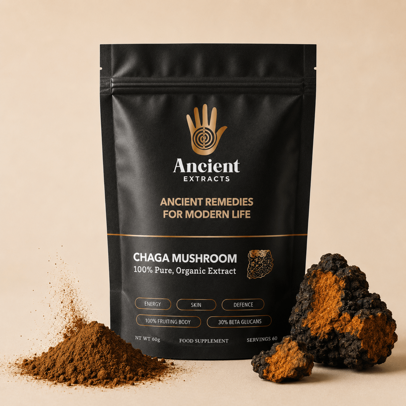 Chaga Mushroom Extract Powder - Mushroom Extract - Ancient Extracts
