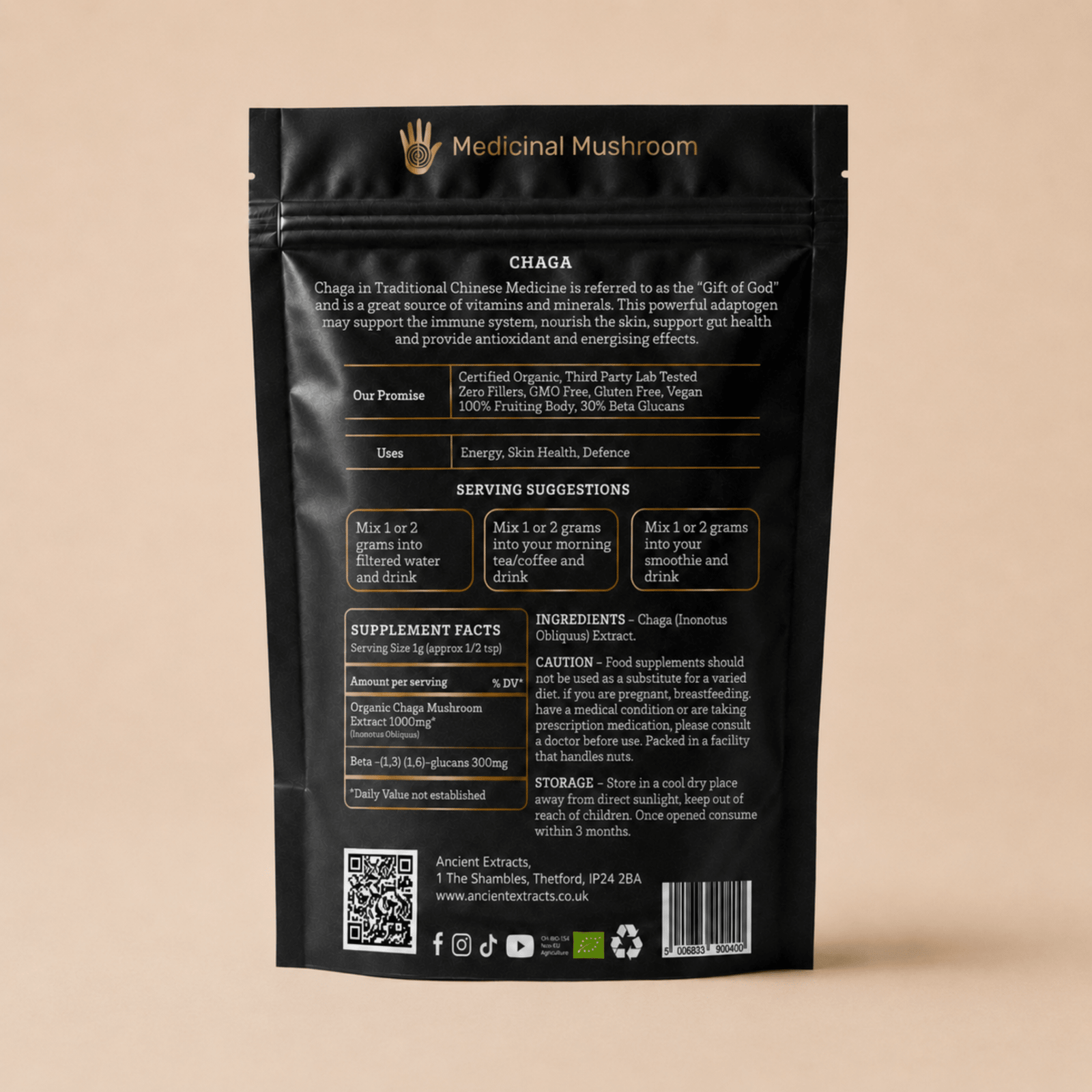 Chaga Mushroom Extract Powder (Copy) - Mushroom Extract - Ancient Extracts