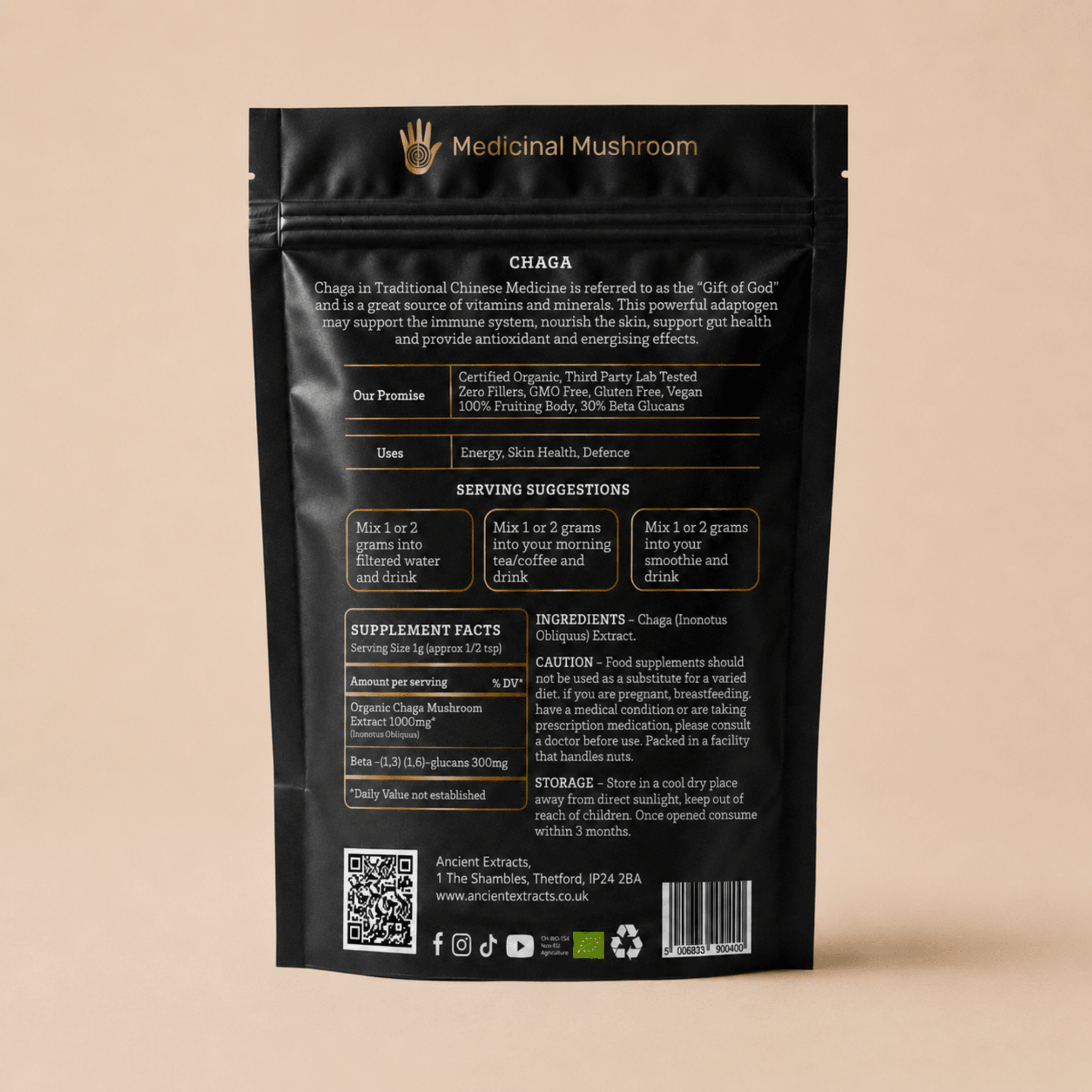 Chaga Mushroom Extract Powder (Copy) - Mushroom Extract - Ancient Extracts