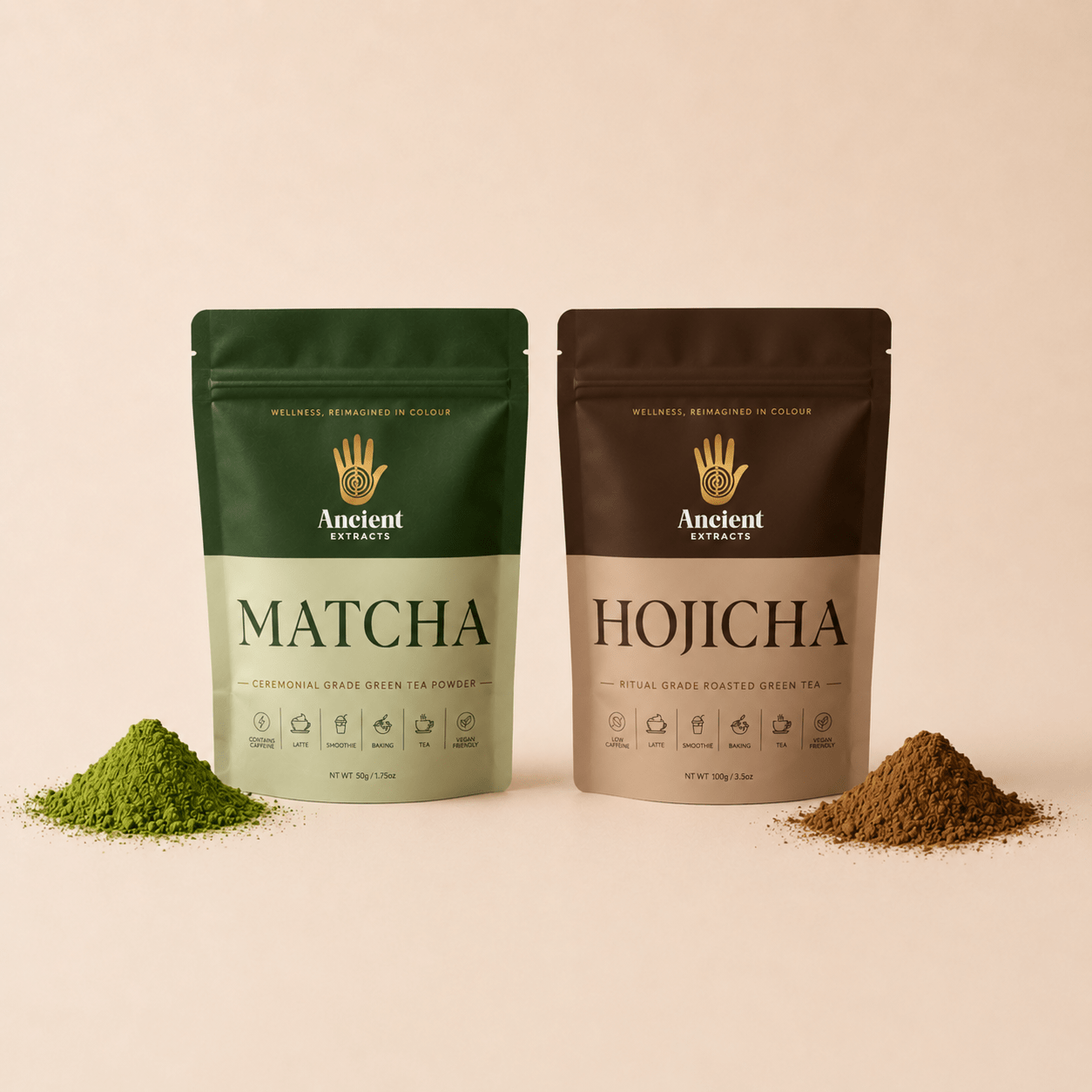Ceremonial Pair - Matcha & Hojicha - Nutrition support - Ancient Extracts