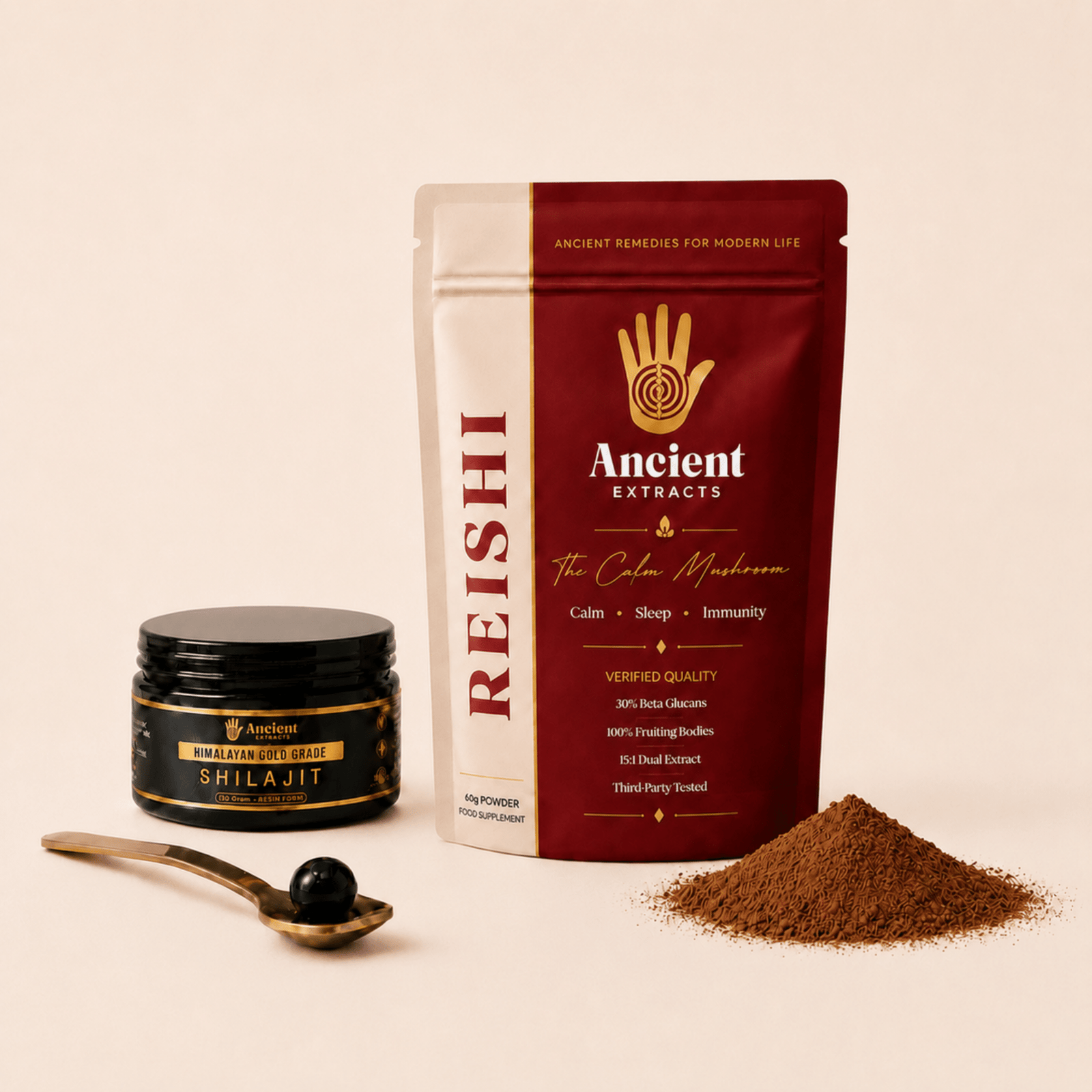 Detox Pair - Shilajit Resin & Reishi Mushroom Extract - Ancient Extracts