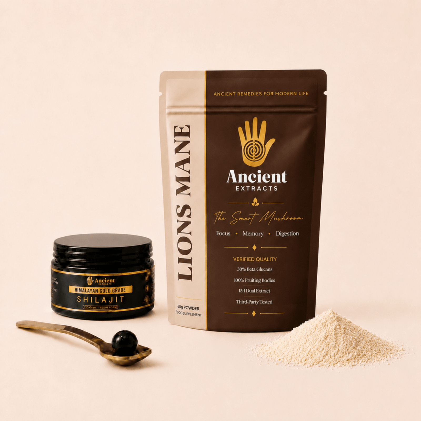 Digestive Reset Stack - Lion's Mane and Shilajit Resin - Ancient Extracts