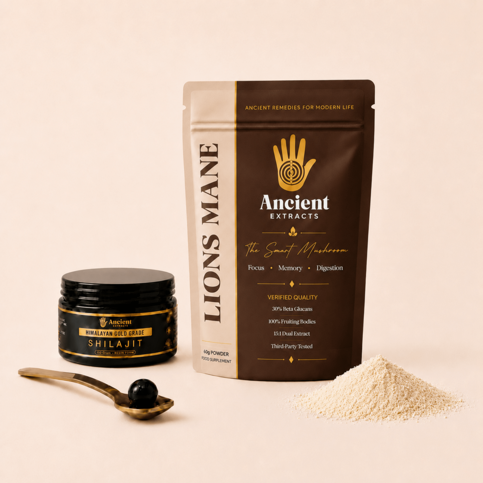 Digestive Reset Stack - Lion's Mane and Shilajit Resin - Ancient Extracts
