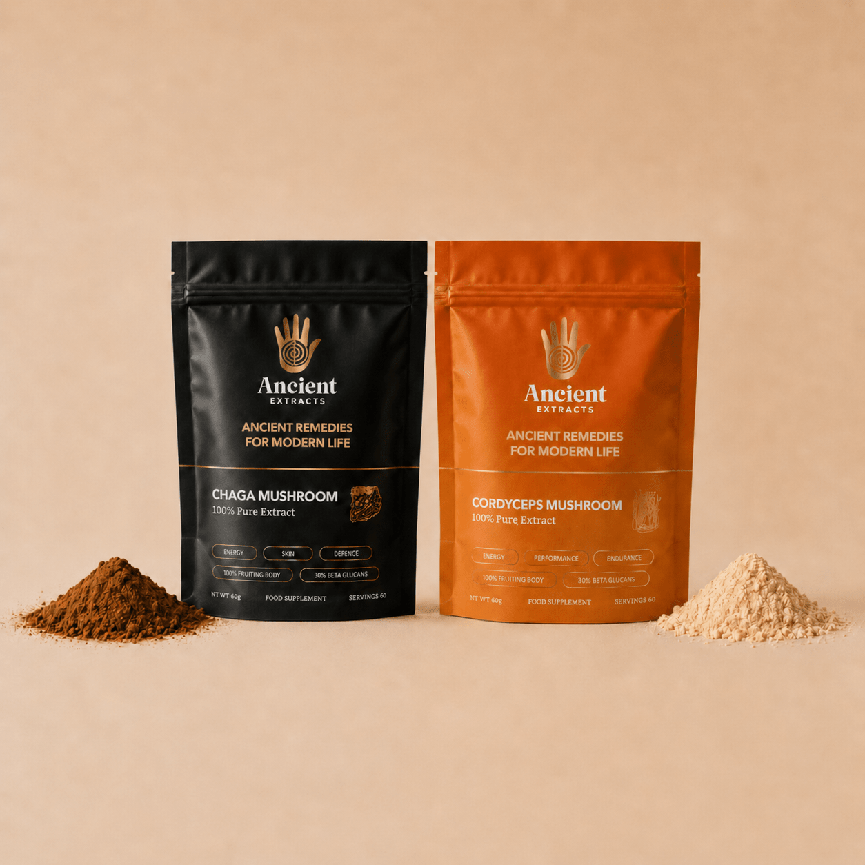 Energy Pair Cordyceps & Chaga Extracts - Ancient Extracts