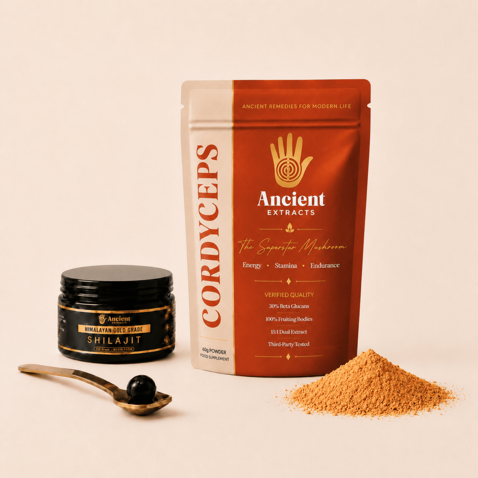 Energy Stack - Cordyceps and Shilajit Resin - bundles - Ancient Extracts