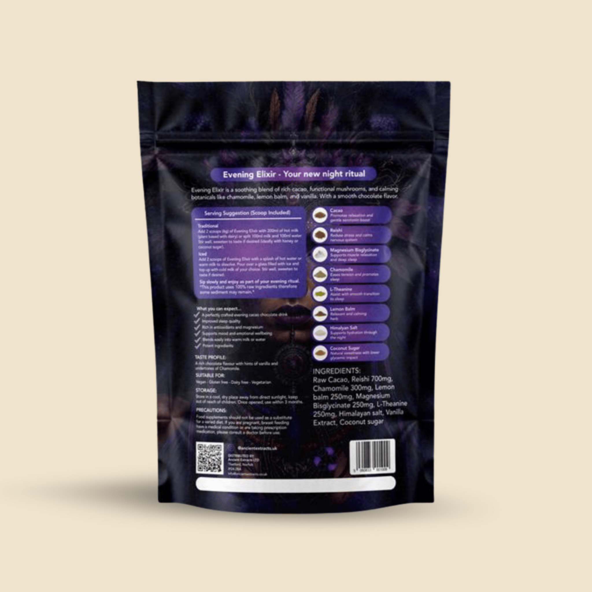 Evening Elixir Mushroom Cacao - Mushroom Extract - Ancient Extracts