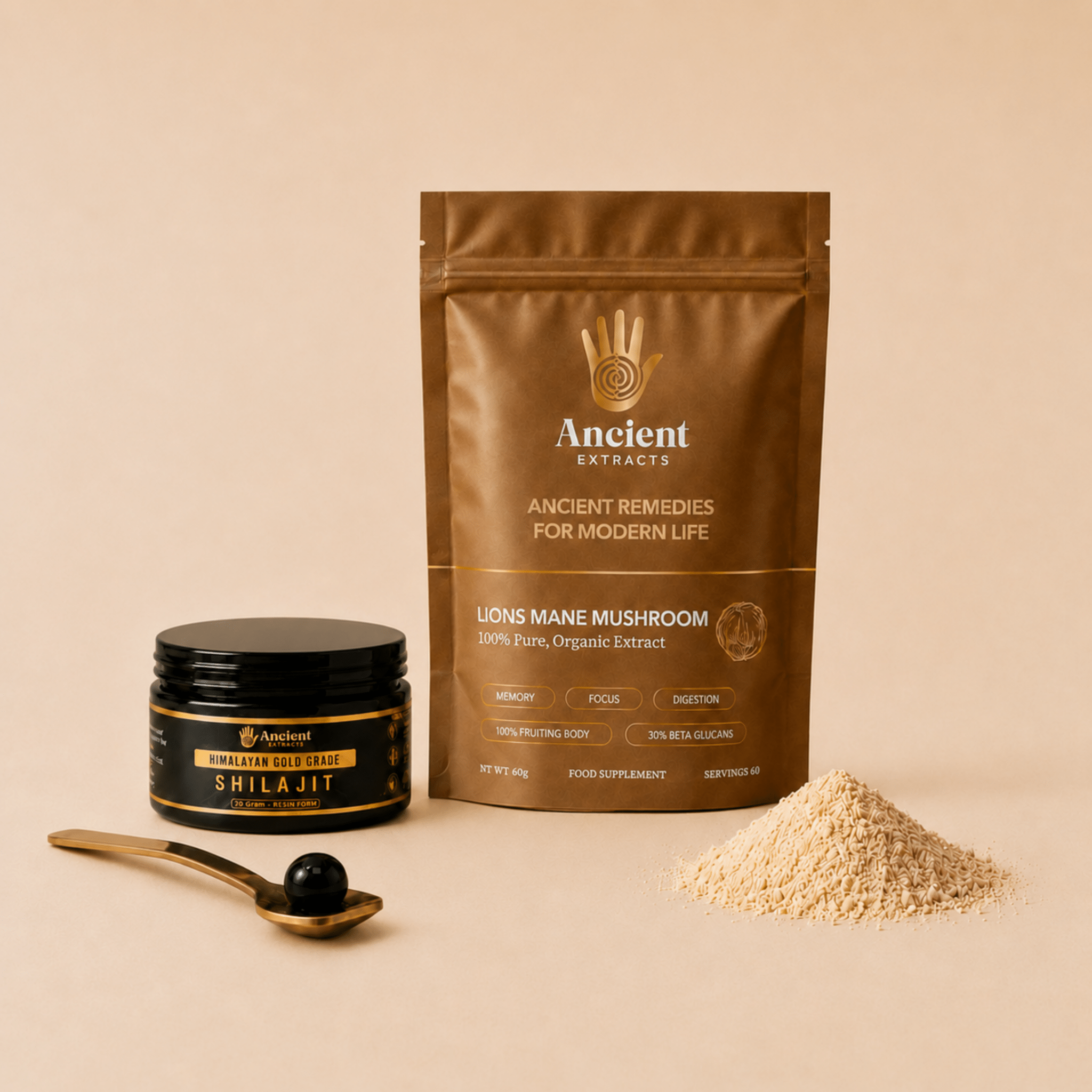 Digestive Reset Stack - Lion's Mane and Shilajit Resin - Ancient Extracts