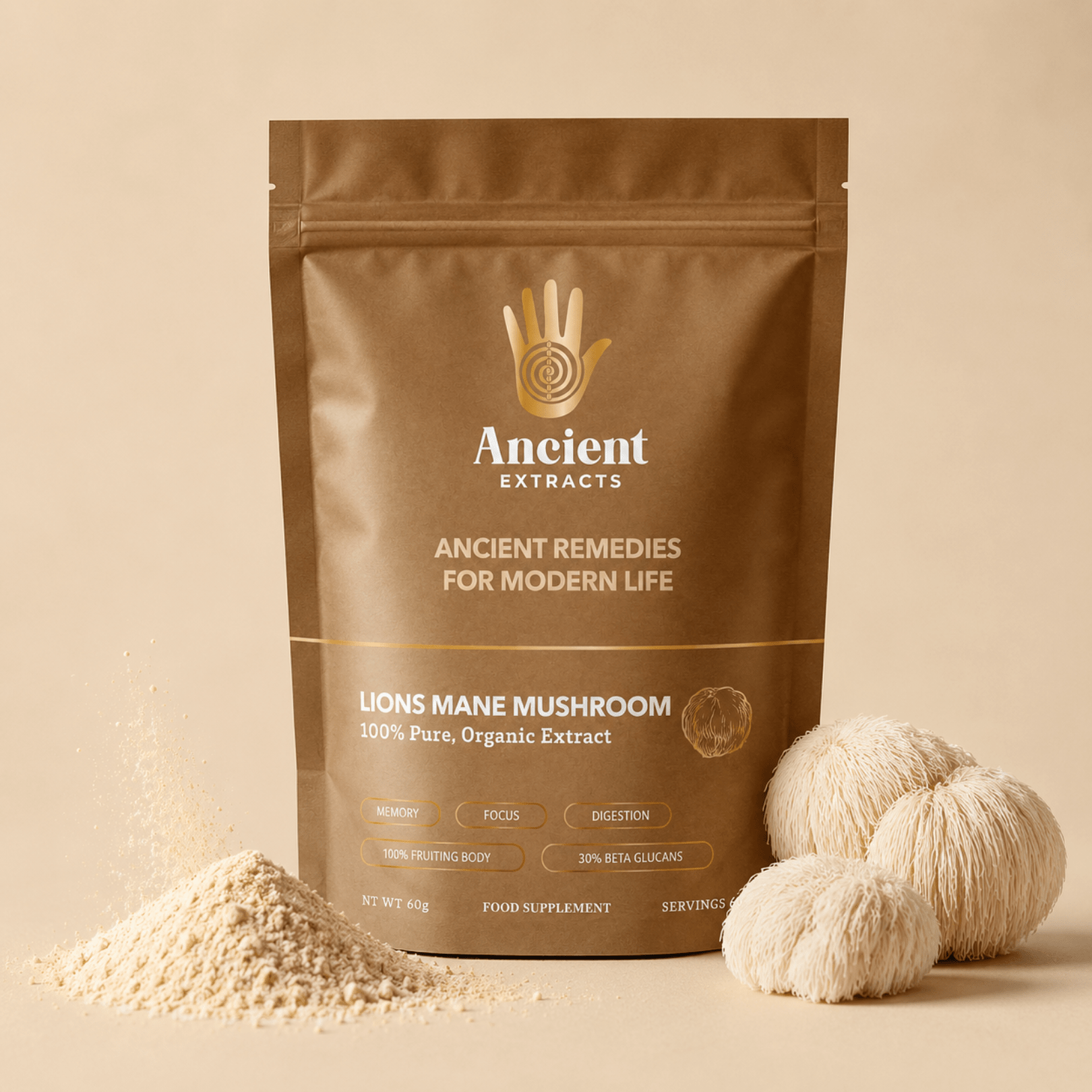 Lion's Mane Mushroom Extract Powder - Mushroom Extract - Ancient Extracts