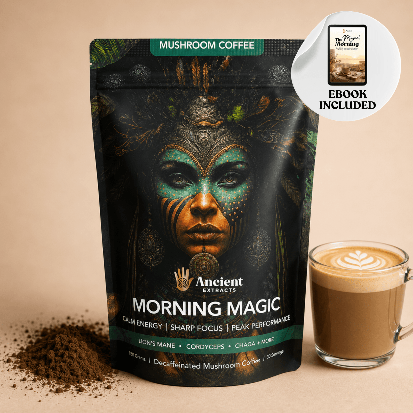 Morning Magic Mushroom Coffee - Mushroom Extract - Ancient Extracts