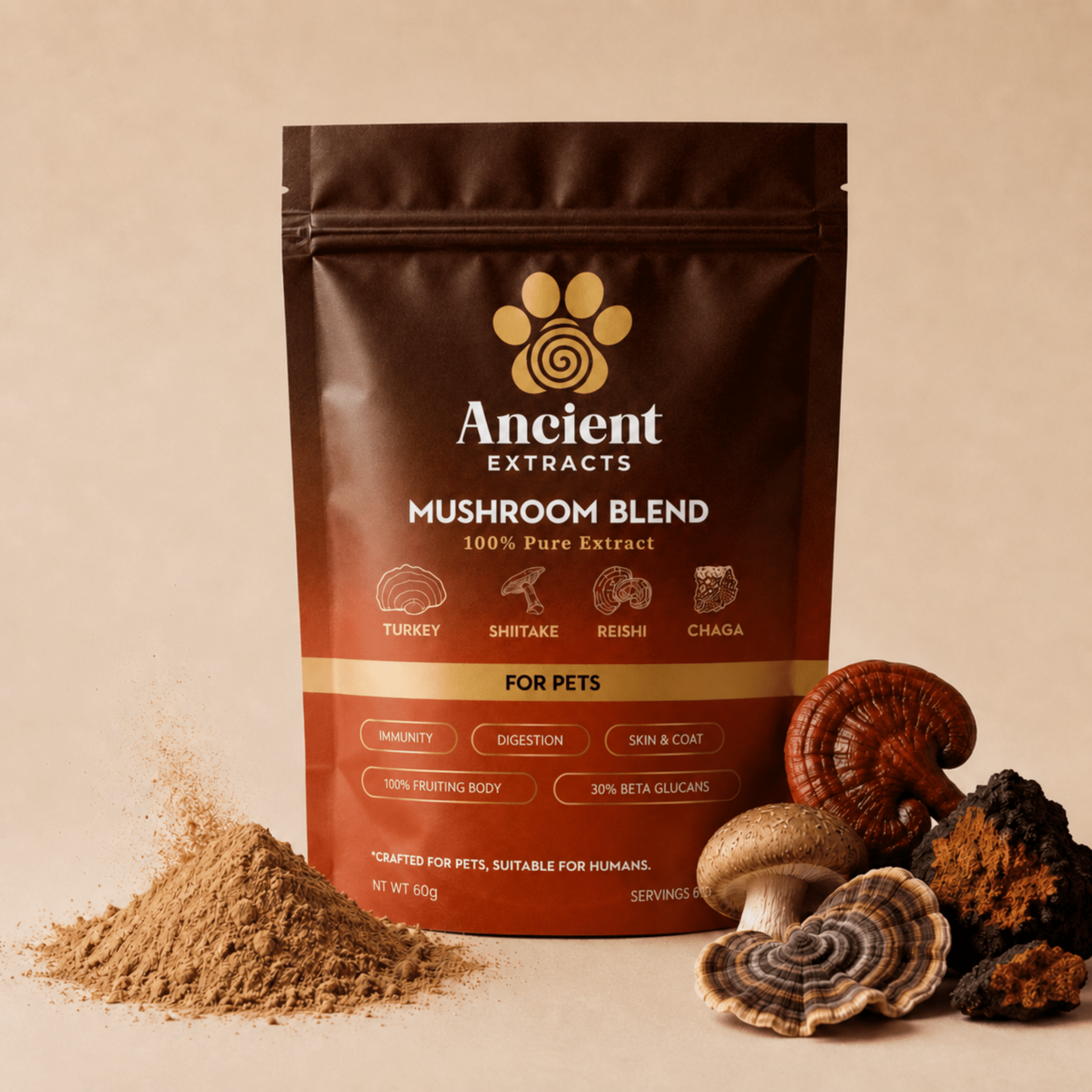 Mushroom Blend - For Pets - Mushroom Extract - Ancient Extracts
