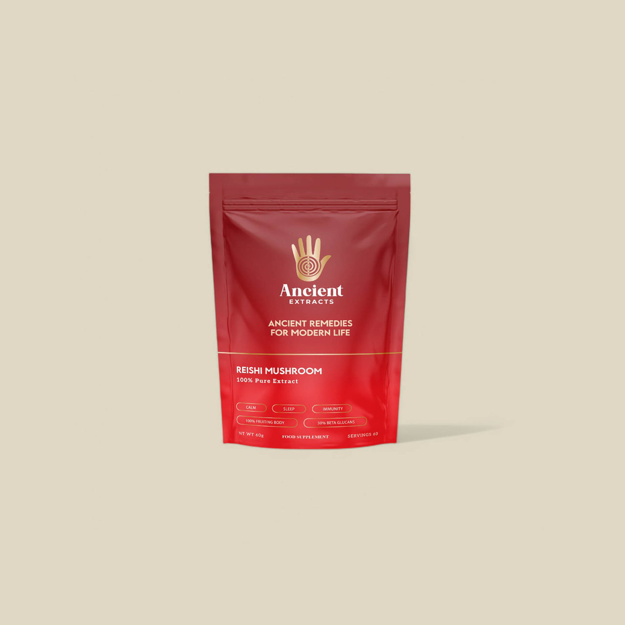 Reishi Mushroom Extract Powder - 30% Beta-glucan (60g)