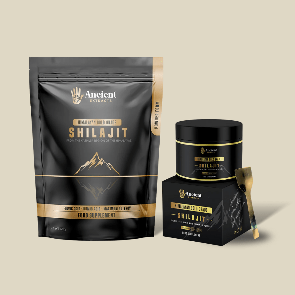 Shilajit Pair - Organic Resin and Powder - 80% Fulvic Acid - Ancient Extracts