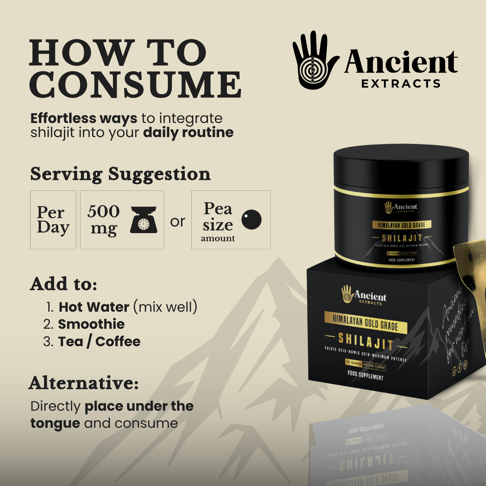Detox Pair - Raw Shilajit Resin and Reishi Mushroom Extract - Ancient Extracts