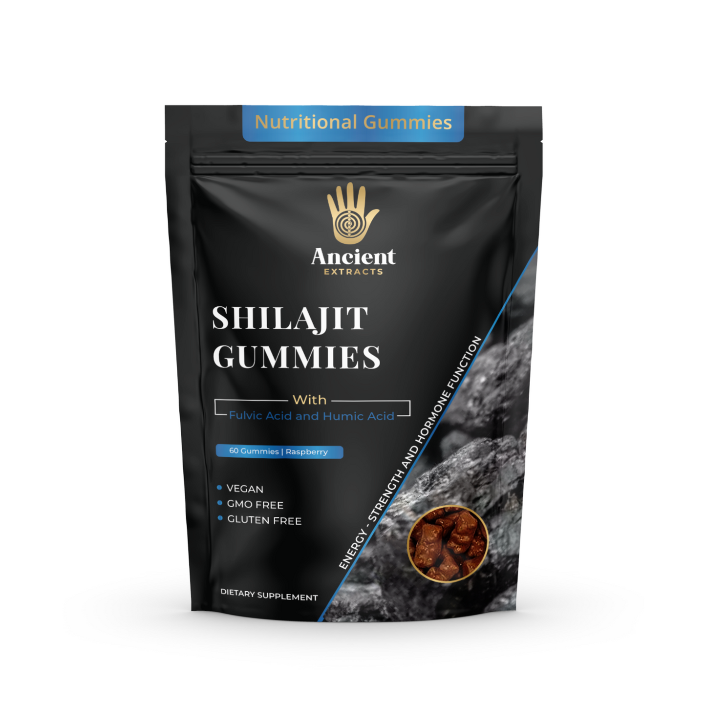 Ancient Extracts Shilajit Gummies Blueberry flavour 