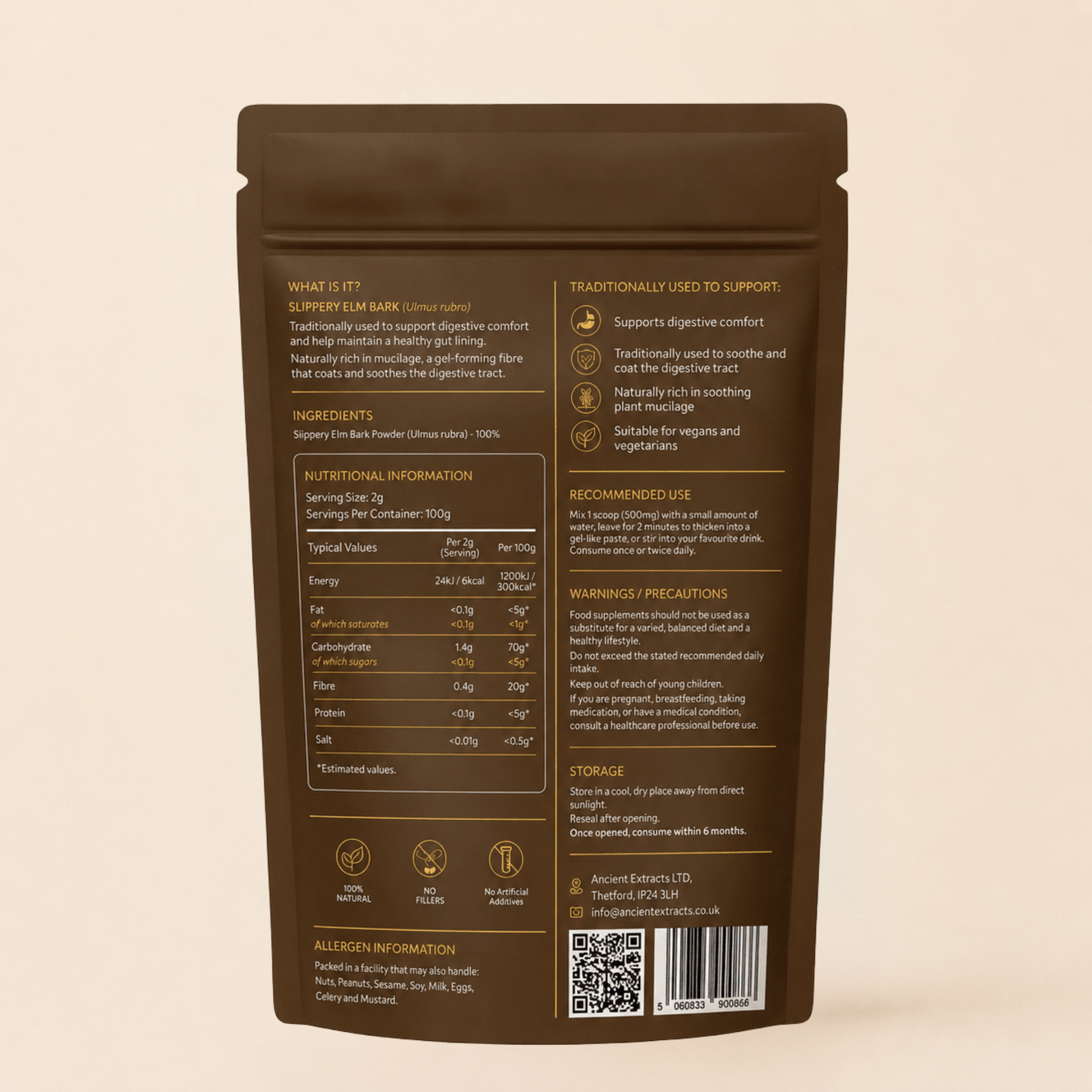 Slippery Elm Bark Powder