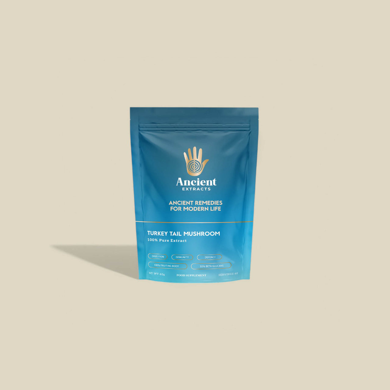 Turkey Tail Mushroom Extract Powder - 30% Beta-glucan (60g)