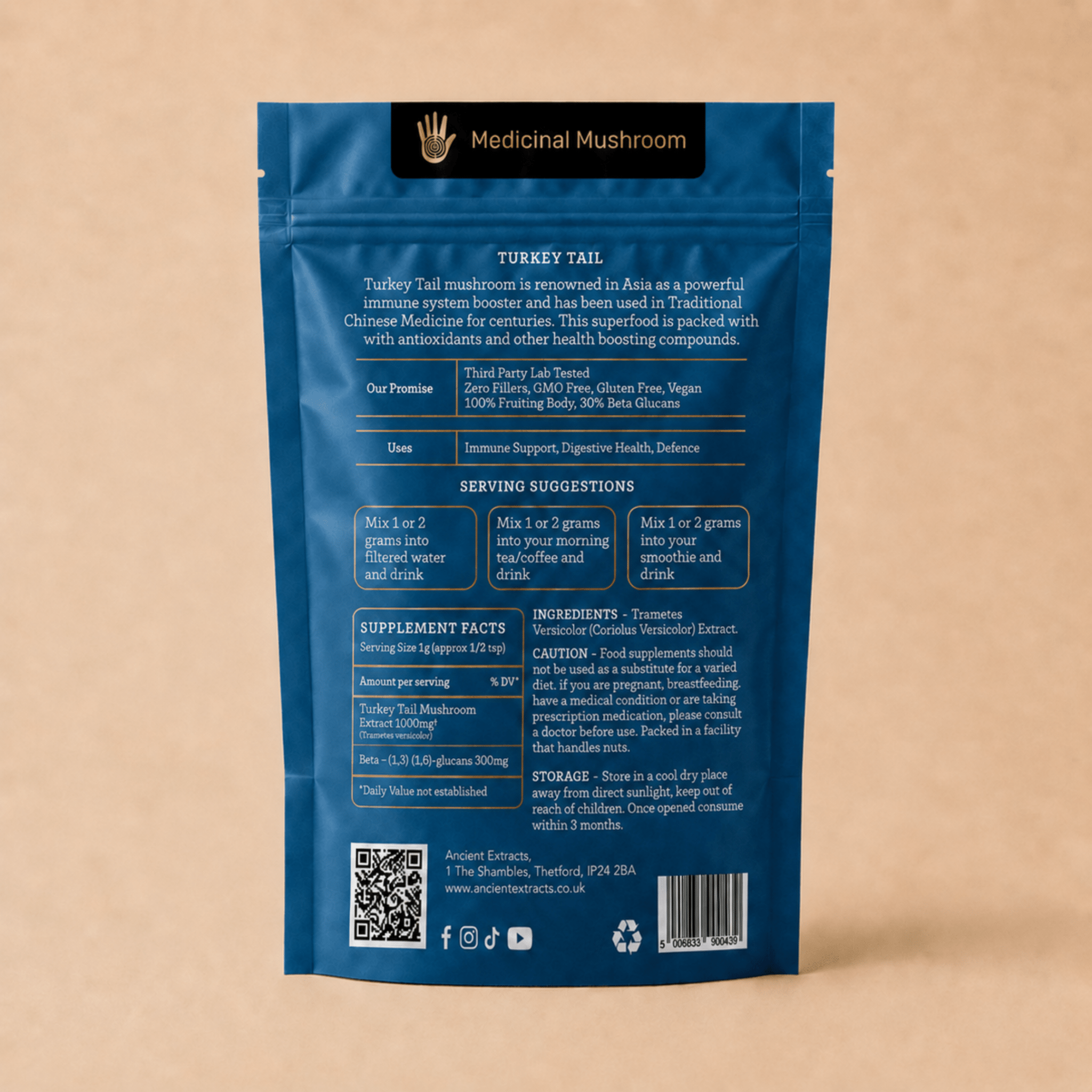 Turkey Tail Mushroom Extract - For Pets - Mushroom Extract - Ancient Extracts