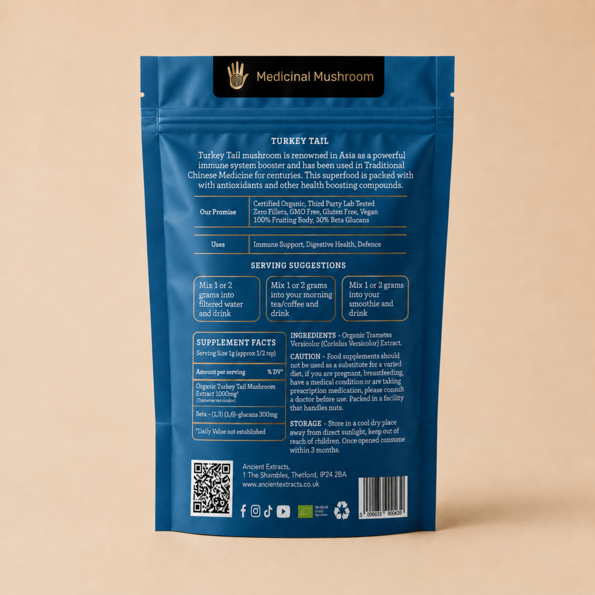 Turkey Tail Mushroom Extract - For Pets (Copy) - Mushroom Extract - Ancient Extracts