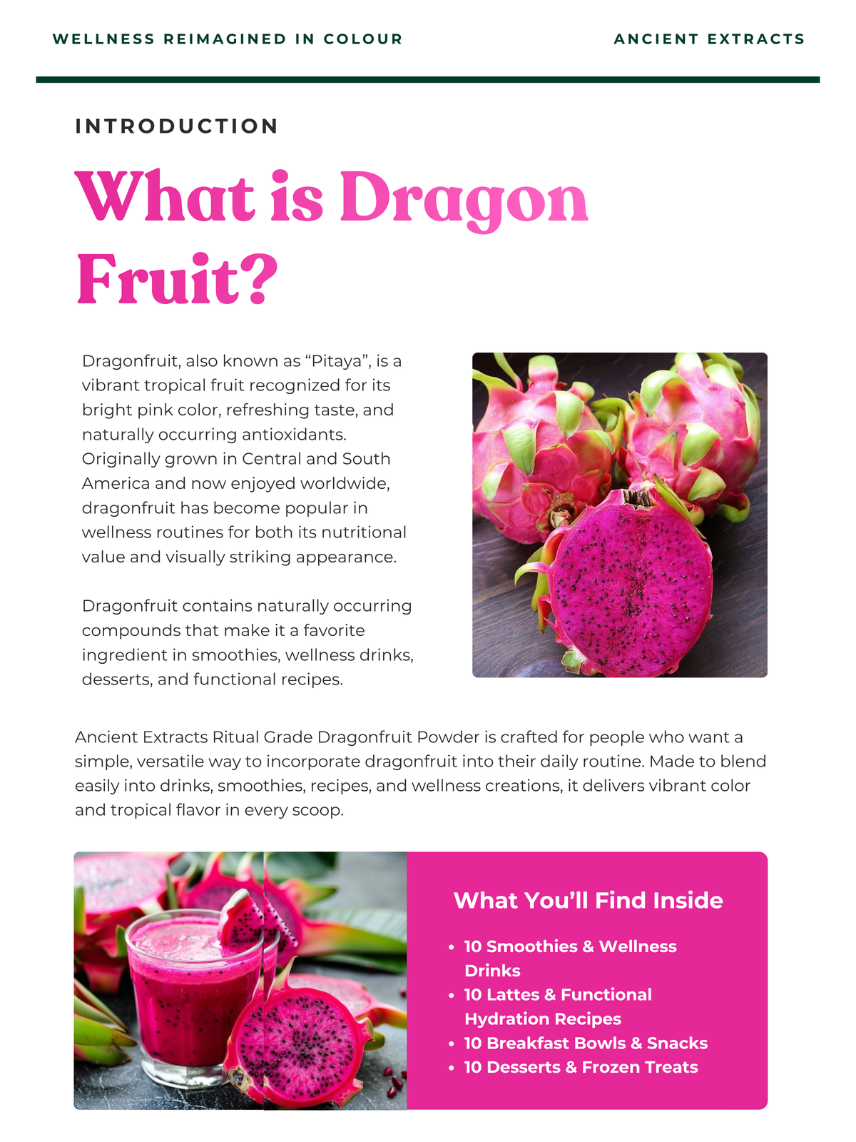 Pitaya Recipe Book