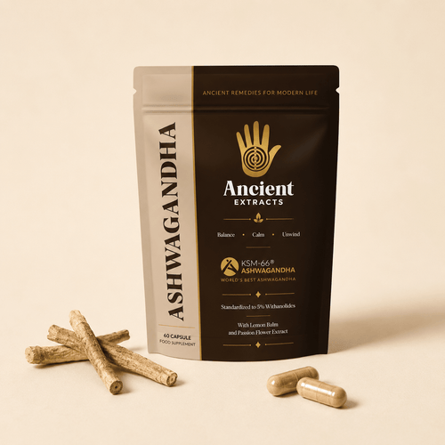 Ancient Extracts Ashwagandha Capsules with KSM-66® pouch