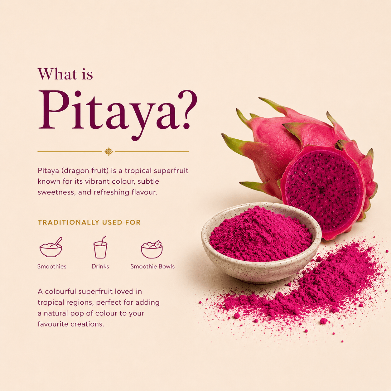 Finely Milled Pink Dragon Fruit Powder
