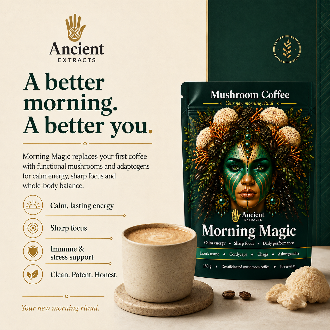 Morning Magic Decaf Mushroom Coffee