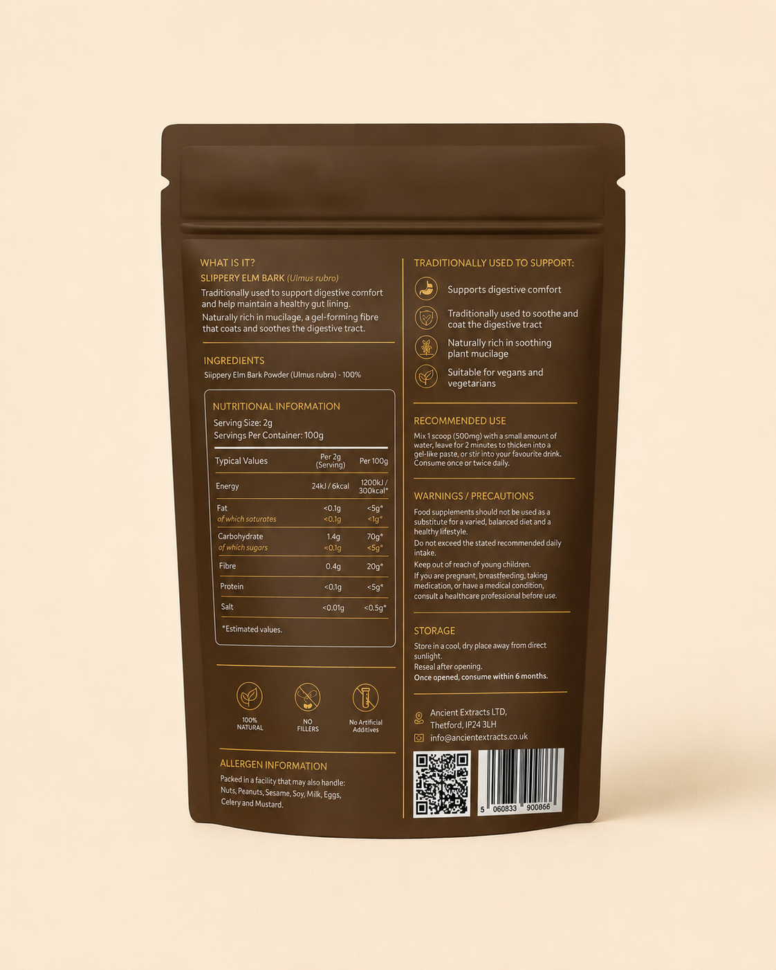 Slippery Elm Bark Powder