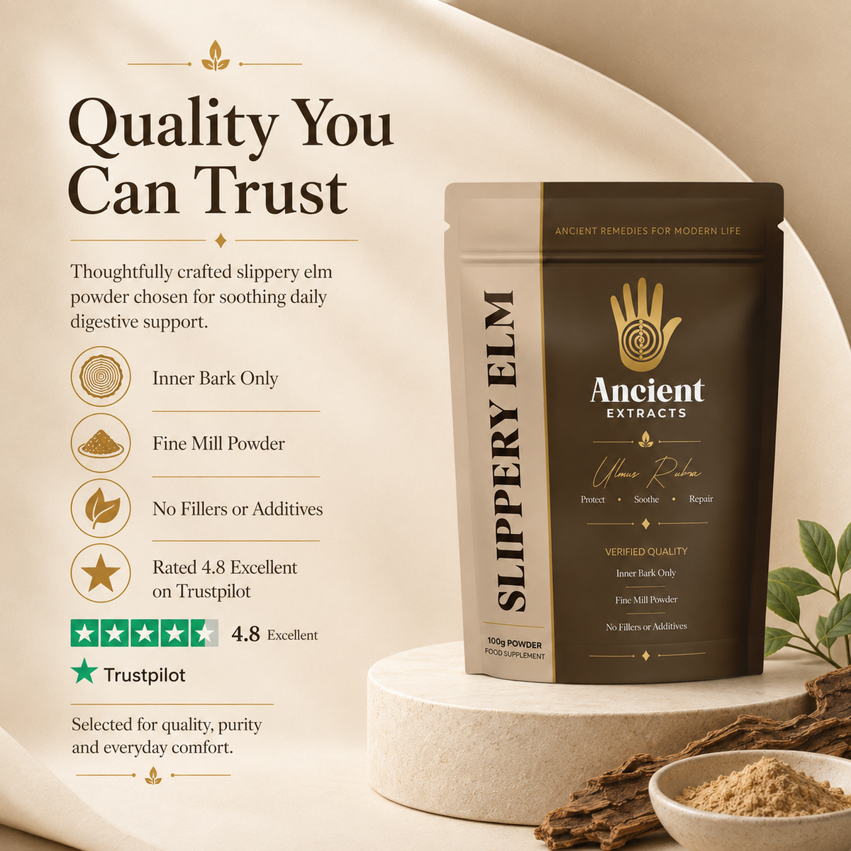 Slippery Elm Bark Powder