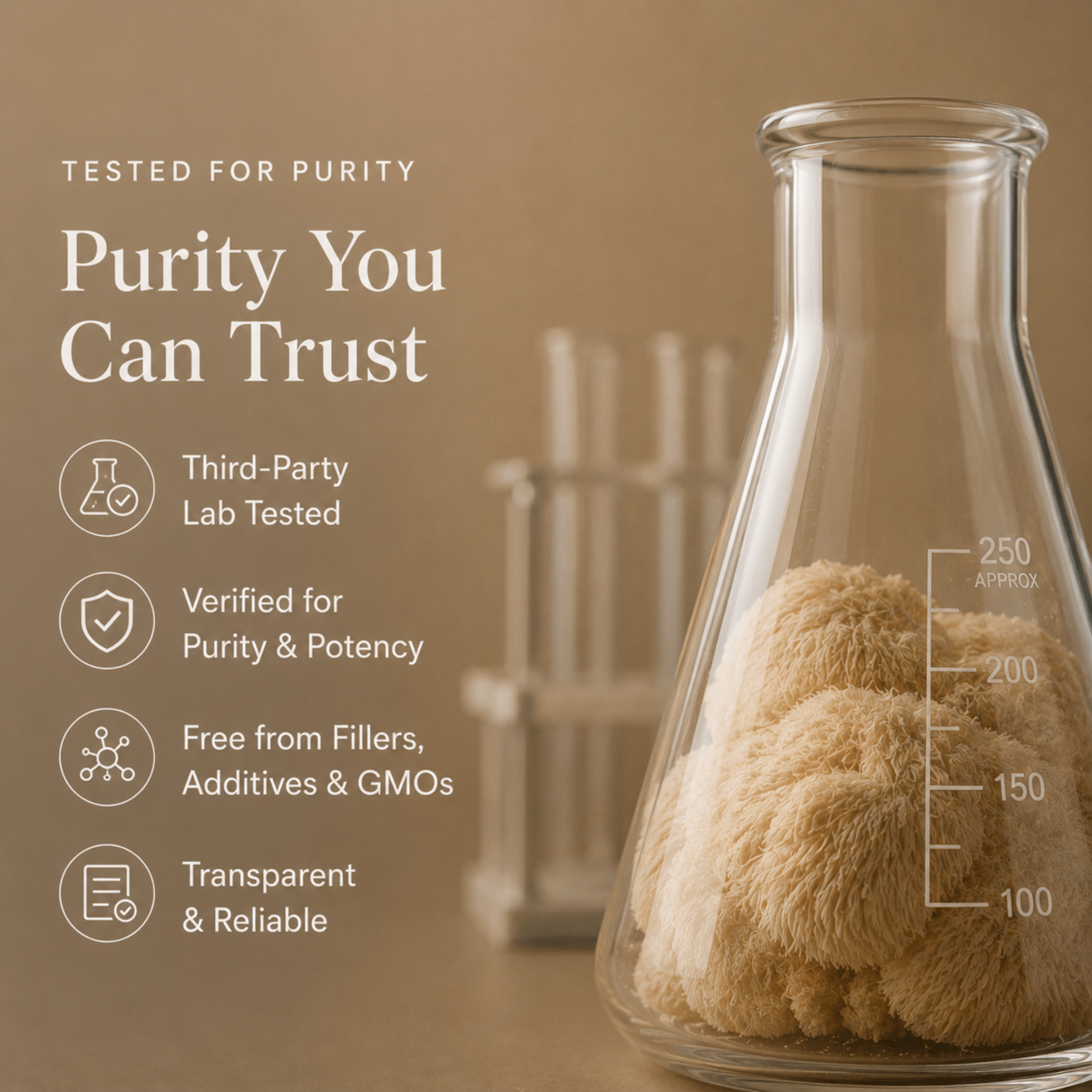 Third Party Lab Tested Lion's Mane Mushroom Extract Powder